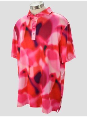 G/FORE Pink Gradient Abstract Performance Golf Polo Shirt XXL NWT